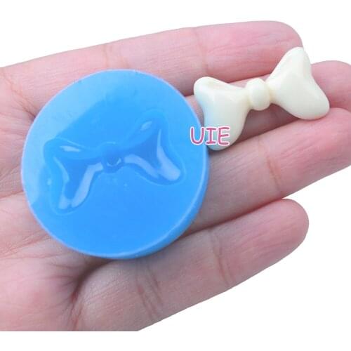 FYL183U 25.9mm x 17.0mm Bowknot Bow Silicone Mold Fondant Cake Decoration Candy Resin Clay Earrings Necklace Craft Soap Candle