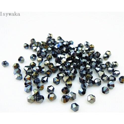 Isywaka Sale Shining Black ab Color 650pcs 3mm Bicone Austria Crystal Beads Glass Beads Loose Spacer Bead for DIY Jewelry Making