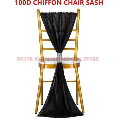100PCS Outdoor Party Wedding Chair Hood Chiffon Ruffled Chair Sash For Chiavari Chair Decoration White Purple Pink Chair Ties