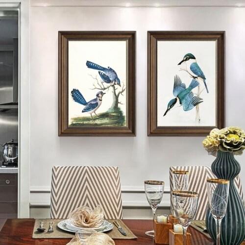Small Tit Simple Painting American Retro Style Illustration Light Luxury Living Room Sofa Background Wall Decoration Canvas