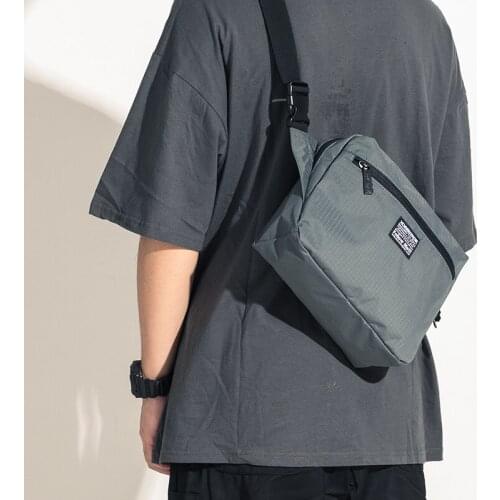 Trendy Mens Shoulder bag Multifunctional Messenger bag Outdoor travel chest bag light riding bag