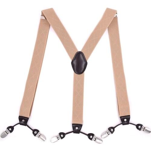 Fashion Men 6 Clips-on Braces Vintage Adjustable Mens Suspender For Trousers Husband Male Suspensorio For Skirt 125cm