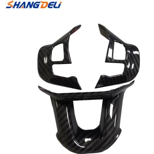 Carbon Fiber Steering Wheel Cover Trim for Peugeot 2008 208 GTI 2014 - 2018 Car Accessories