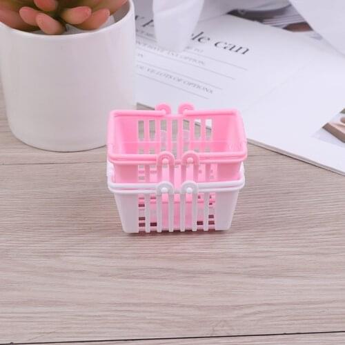 New Shopping Basket Pretend Play Toys Kids Mini Supermarket Shopping Hand Basket Model Doll House Miniature Furniture