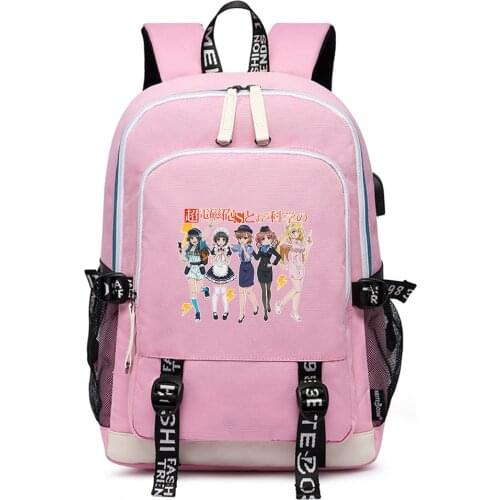 A Certain Scientific Railgun T Women Backpack Misaka Mikoto Pink School Bags Anime Travel Bagpack Large Bookbag Laptop Backpack