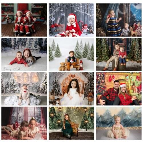 Christmas Photography Background Xmas Family Party Winter Decorations Photo Backdrops for Studio Newborn Kids Photographic Props