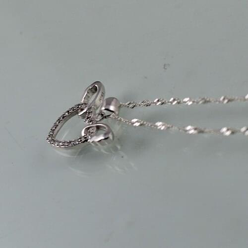 2021 new high quality three heart-shaped zircon pendant S925 silver necklace suitable for couple gifts