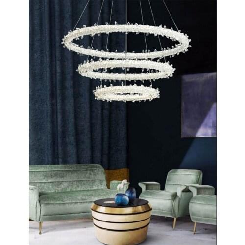 Modern ring LED living room Crystal Chandelier dining room bedroom villa flower decoration Handing Lamp PA0503