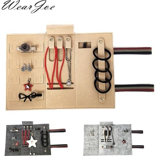 New Felt Jewelry Storage Pouch Bag Portable Carrying Case Earrings Necklace Bracelet Rings Organizer DIY Travel Jewelry Roll Bag