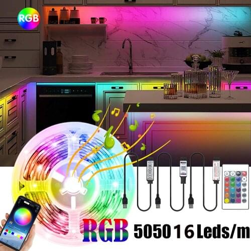 LED Strip Lights RGB 5050 Bluetooth Control USB Flexible Lamp 5V Tape Ribbon Diode For Festival Computer TV Led Lights for Room