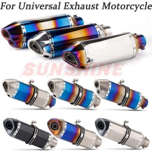 Universal Motorcycle Exhaust Muffler Escape Moto Modified Motocross Pitbike Racing Pipe For Z750 Z1000 MT09 Z250 Z400 ER6N RC390
