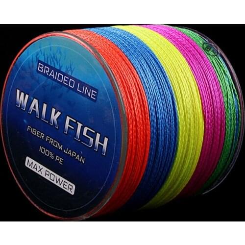WALK FISH 300M/328Yards 4 Stands PE Line Braided Fishing Line 100% PE Multifilament Fishing Line Super Strong 8LB-150LB