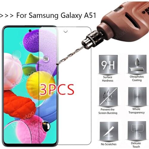 3pcs Glass screen protectors For Samsung Galaxy A51 Tempered Glass for Samsung Galaxy A51 A71 A10S A20S Protective Glas film
