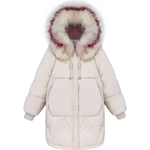 Female Coat 2019 large-collar mid-long waist-slim parka down jacket and thicker cotton jacket for women parka in winter NS9091