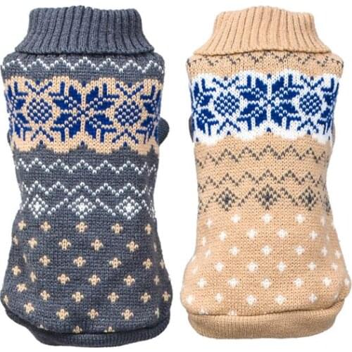 Winter Dog Knitted Sweater Clothes Pet Dogs Knitwear Christmas Puppy Warm Coat Chihuahua Clothing for Small Medium Large Dog