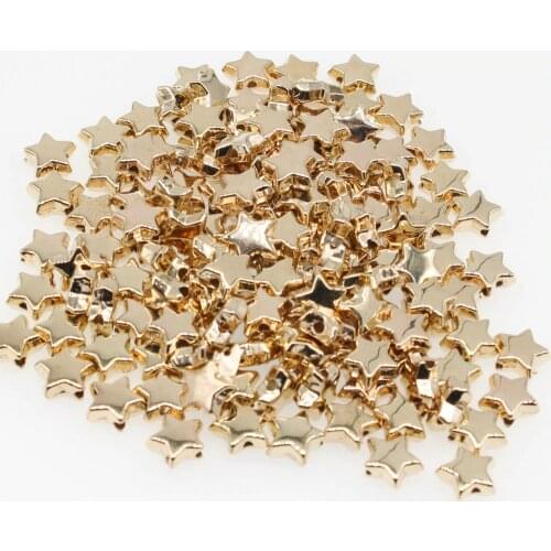CHONGAI 200Pcs Pentagram Gold CCB Loose Spacer Beads For Jewelry Making DIY Necklace Bracelet 5x10mm