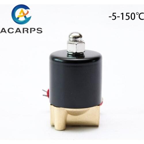 1/4" Brass Solenoid Valve High Temperature 150 Degrees Normally Closed 220V 110V 24V 12V With VITON Seal For Water Oil Air
