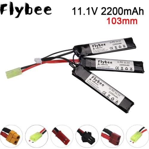 1pcs Water Gun Lipo Battery 11.1V 2200mAh 40C battery for AKKU Mini Airsoft BB Air Pistol Electric Toys RC Parts 452096 #103mm