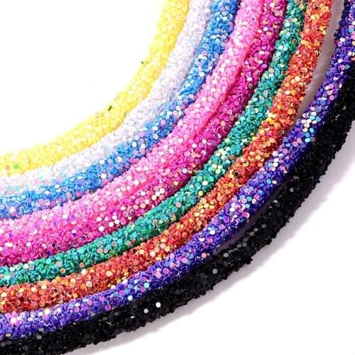 1Yard 6MM Resin Sequins Glitter Rhinestone Soft Rope Tube Cord Trimming For Garments Decoration Making Earrings Neklace