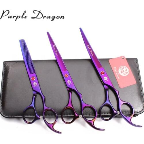 20Sets 7" Purple Dragon JP Wholesale Dog Grooming Scissors Straight Scissors Thinning Shears Up Curved Shears Pet Scissors Z3003