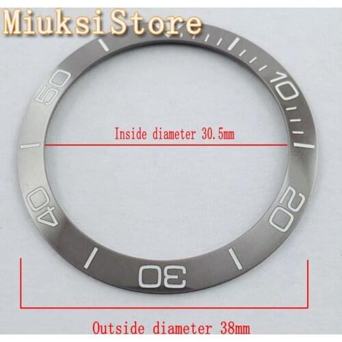 38mm new gray ceramics watch bezel fit automatic mechanical watch 40mm mens watch bezels