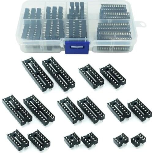 66PCS/Lot DIP IC Sockets Adaptor Solder Type Socket Kit 6,8,14,16,18,20,24,28 pins New