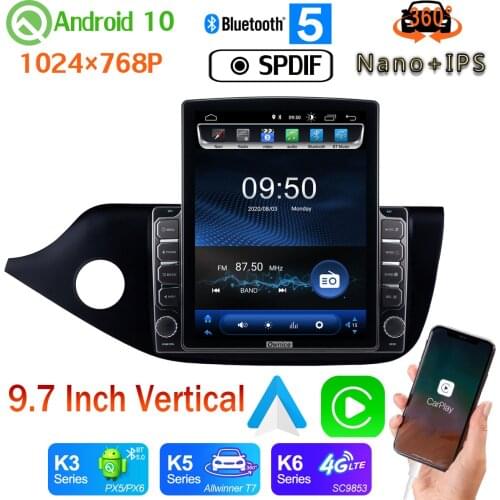 9.7" Vertical Style Car Media GPS 360 Camera 4G WiFi Radio For Kia Cee'd CEED JD 2012- 2016 LHD RHD PX6 4+64G Android 10 CarPlay