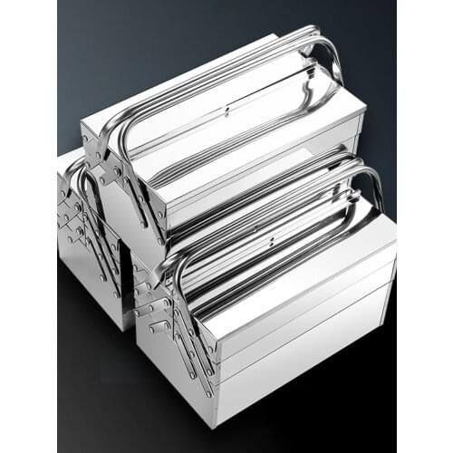Stainless Steel Tool Case Hard Household Stackable Compact Tool Case Organiser Potable Boite A Outils Tools Packaging DK50TB