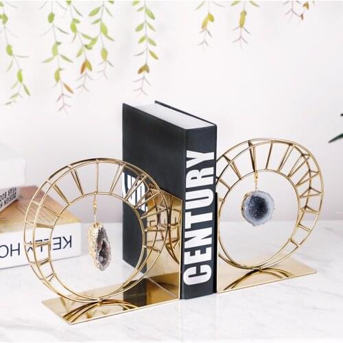 American Creative Home Book Stand Ornaments Stainless Steel Book File Home Decoration Desk Crystal Crafts 1pc