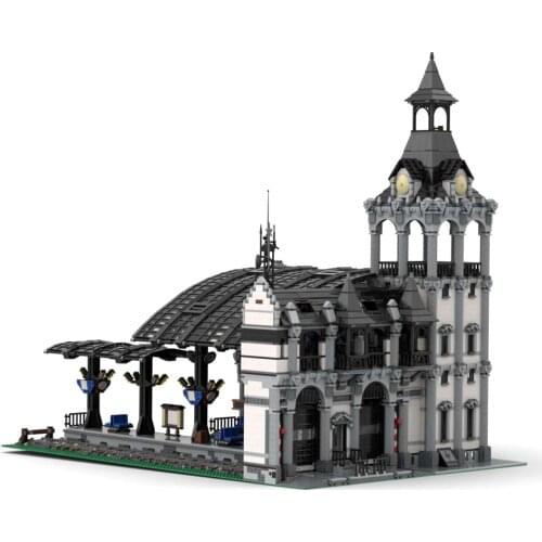 MOC-37719 Authorized 12474Pcs European Railway Station with Cover Bricks Model Street View Building Set (Designed by Das_Felixle