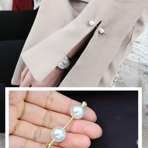 Bar Pearl Brooch female Cufflinks Brooch Pin simple small Korean cardigan coat decorative accessories