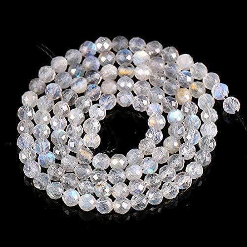 Natural stone beads glitter jewel stone faceted loose beads jewelry necklace handmade DIY 15" size 4 mm