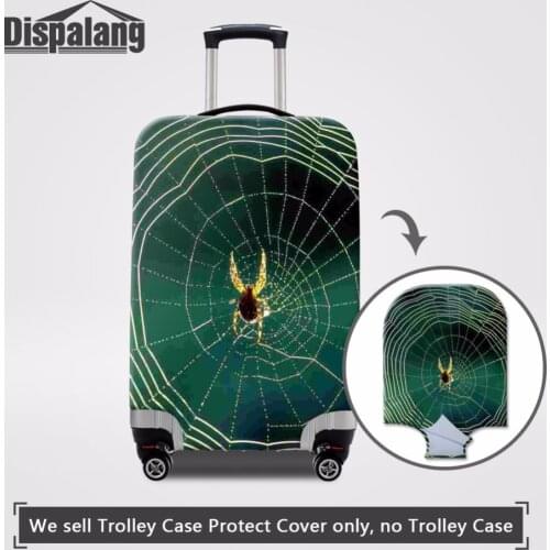 Dispalang Spider 3D Printing Luggage Dust Cover Travel Accessories Trunk Case Cover With Zipper Cobweb Protect Suitcase Cover