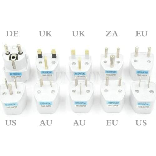 White To EU US AU DE UK AC Power Plug Trip Travel Adaptor Converter 200pcs free express