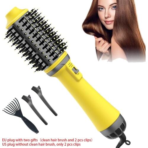Hot Air Brush Hair Dryer Brush 4 in 1 Electric One Step Hair Dryer Negative Ion Curling Dryer Straightening Dryer Brush Blow Dry