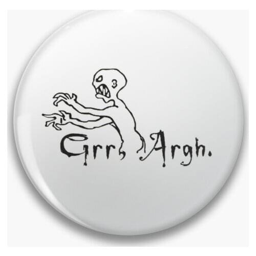 Grrr Argh Soft Button Pin Jewelry Metal Collar Gift Funny Badge Lapel Pin Cute Cartoon Brooch Women Hat Fashion Decor Lover