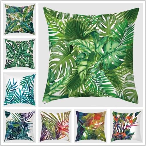 PeiYuan Classic Leaf Nordic Pillow Peach Skin Pillowcase Forest Cushion Cover Plant Square Decora Home Seat Chair Accessories