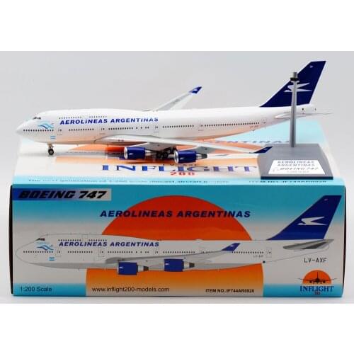 1:200 Alloy Collectible Plane INFLIGHT IF744AR0920 AEROLINEAS ARGENTINAS BOEING B747-400 Diecast Aircraft Jet Model LV-AXF