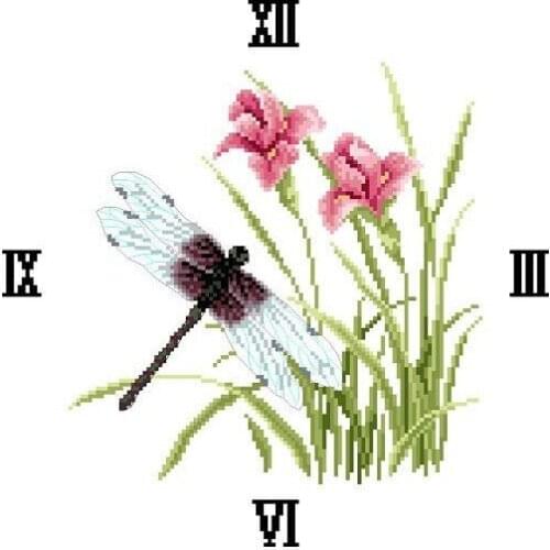 Embroidery Package Hot Sell Best Quality Cross Stitch Kits Orchid Flower and Dragonfly Animal Free Shipping