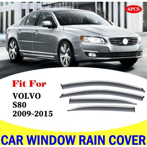 FOR Volvo S80 2009-2015 window visor car rain shield deflectors awning trim cover exterior car-styling accessories