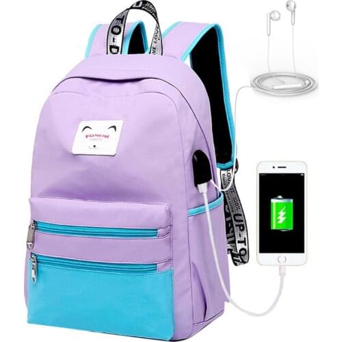 Hot Sale Waterproof Backpack Women School Bags for Girls Large Capacity USB Charge Laptop Backpack Shoulder Knapsacks For Teen