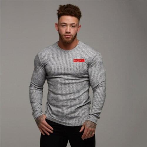Muscleguys Brand Autumn pullover sweater men Fitness knitting long sleeve O-neck Slim fit fashion clothes fitness men sweater