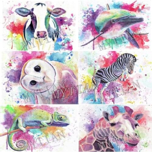 Full square/round 5D DIY diamond painting colorful animals owl wolf Embroidery Pattern Cross stitch kit mosaic wall stickers