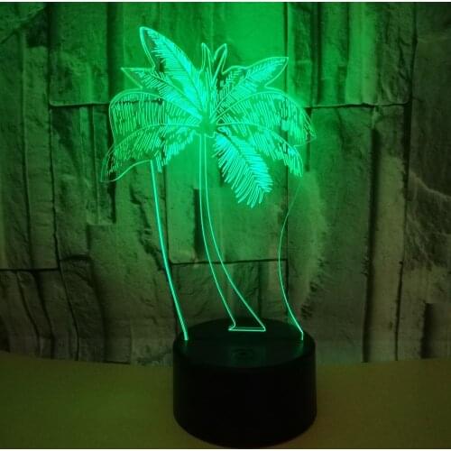 New Coconut Tree 3d Lamp Colorful Remote Control Touch Led Visual Lamp Christmas gift for baby room 3d Small Night Light