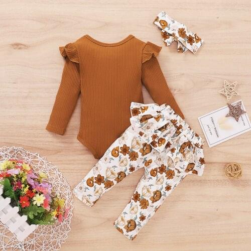 New Baby Girls Floral Outfits Girls Long Sleeve Tops Flower Skirt Pants Butterfly Sleeve O-neck T-Shirts Set Spring Autumn