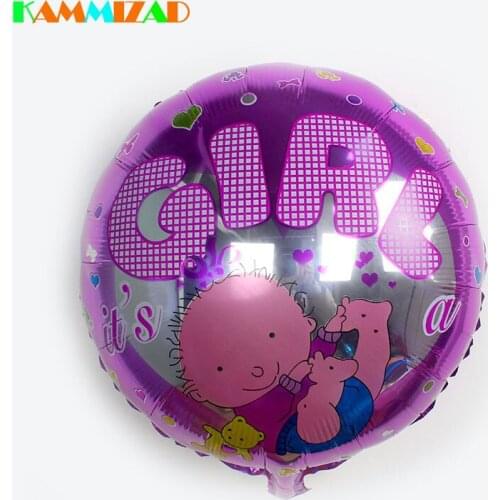 New arrival 18inch baby girl balloons for happy first birthday party decorations kids ballons round helium balls for christmas