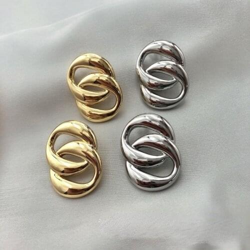 New Earrings Female Niche Design Sense Brass Smooth Earrings Female online celebrity Earrings