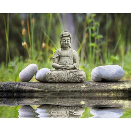 PDMDOG New Diamond Embroidery Diamond Painting"The Buddha on the stone Enlightenment Buddhism"Mosaic Religion Rhinestones Patter