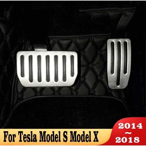Car Accelerator Fuel Brake Pedal Foot Rest Pedals Cover Pad For Tesla Model S Model X 2014 -2018 Stainless Steel Accessories