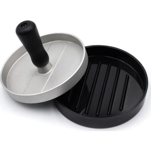 Round Shape Hamburger Press Aluminum Alloy + ABS Hamburger Meat Beef Grill Burger Press Patty Maker Mold Kitchen Meat Tools